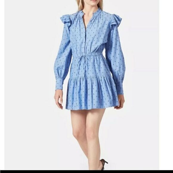 Joie Monesa Ruffle Trim Cotton Spring Dress Size M NWT - Picture 1 of 7